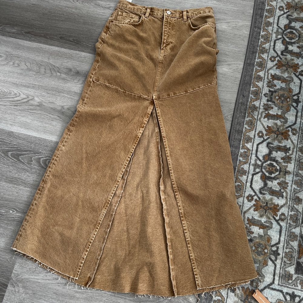 Reformation Tan Maxi Skirt